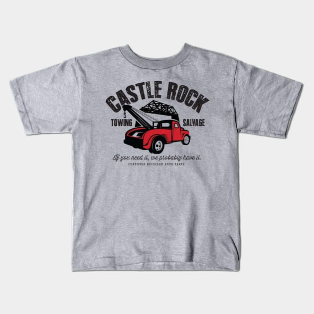 Castle Rock Salvage Kids T-Shirt by MindsparkCreative